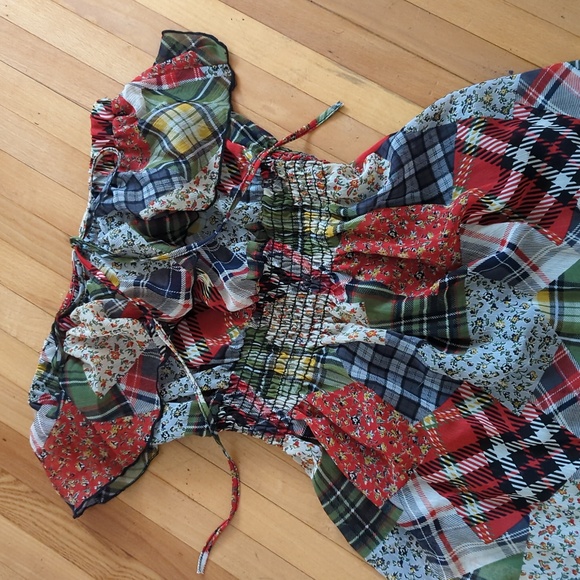 🆕 strapless minidress small vintage print - Picture 5 of 7